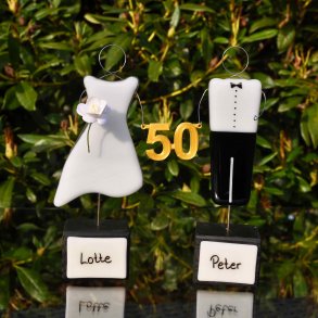 Guldbrudepar med Guld Tal