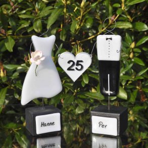 Slvbrudepar med Slv Hjerte