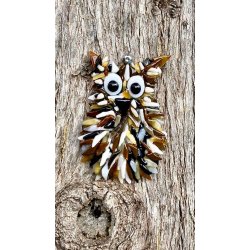 Pjusket Ugle - Beige/Brun til Ophng