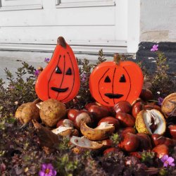 Halloween Grskar  - St med 2 stk store