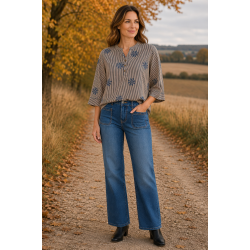Ofelia Ella Blouse - Navy