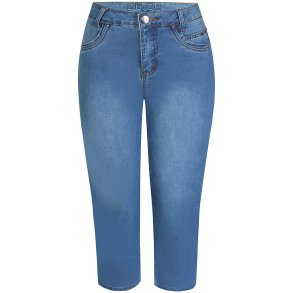 ZE-ZE Nordic Shape 02 Denim Capri Bukser - Ziz Blue