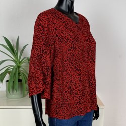 Ofelia Leopold Blouse - Red Combi