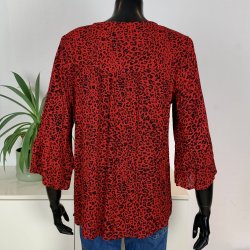 Ofelia Leopold Blouse - Red Combi