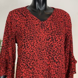 Ofelia Leopold Blouse - Red Combi