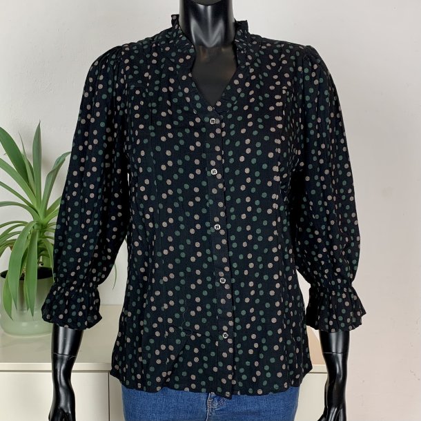 Ofelia Lou Shirt - Sort med grnne prikker