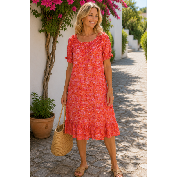 ZE-ZE Kena Dress - Coral Poppy