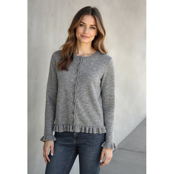 Ofelia Cloe Knit Cardigan - Grey Melange