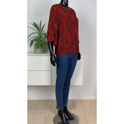 Ofelia Leopold Blouse - Red Combi
