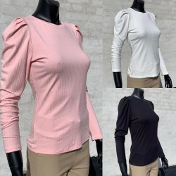 FREEQUENT Elfie Bluse med pufrmer - Lyserd