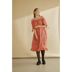 ZE-ZE Kena Dress - Coral Poppy