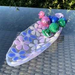 Lille ovalt blomsterfad (26x10cm)