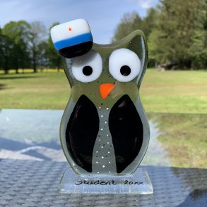 Sort ugle med HHX hue (kongebl)