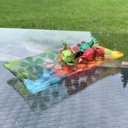 Aflangt blomster fad (12x22 cm)