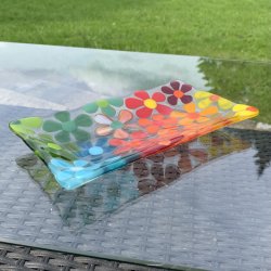 Aflangt blomster fad (12x22 cm)