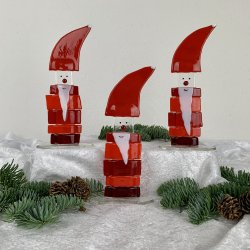 Stribet julemand p glasfod