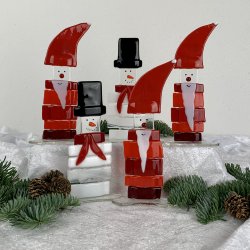 Stribet julemand p glasfod