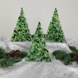 Juletr til fyrfadslys - Grnt drys