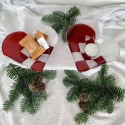 Flettet julehjerte skl (15 x 14 cm)