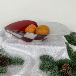 Stort hjerte fad - Rd (29 x 24 cm)