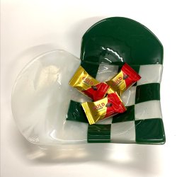 Stort hjerte fad - Gr�n (29 x 24 cm)