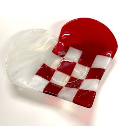 Stort hjerte fad - Rd (29 x 24 cm)