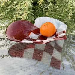 Stort hjerte fad - Rd (29 x 24 cm)