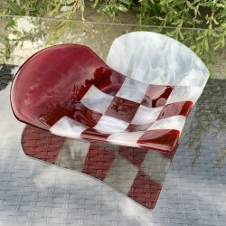 Stort hjerte fad - Rd (29 x 24 cm)