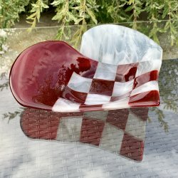 Stort hjerte fad - Rd (29 x 24 cm)