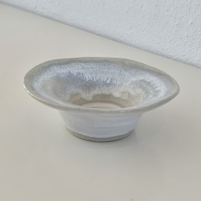 Keramik skl - rhvid med glasureffekt