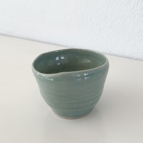 Lille keramik kop / skl / urtepotteskjuler - grn