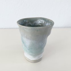 Keramik kop - grnne nuancer med glasureffekt