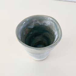 Keramik kop - grnne nuancer med glasureffekt