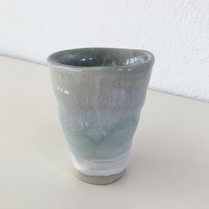 Keramik kop - grnne nuancer med glasureffekt