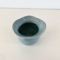 Keramik urtepotteskjuler - glansfuld bl