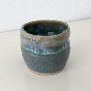 Lille keramik kop / urtepotteskjuler - eucalyptus toner