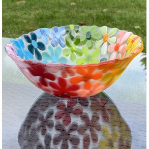 Rund Blomster Skl med multi farver