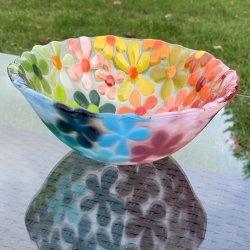 Rund Blomster Skl med multi farver