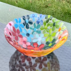 Rund Blomster Skl med multi farver