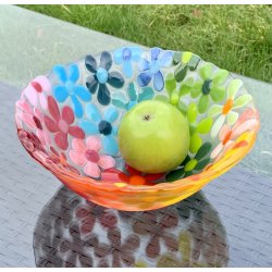 Rund Blomster Skl med multi farver