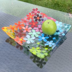 Blomster fad (21x21cm)