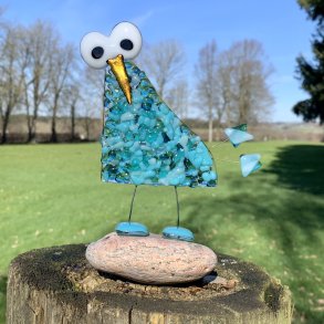 Sputnik p sten fra Thorup Strand - Aqua (113)