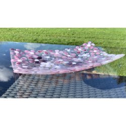 Aflangt blomsterfad - Rosa/Lilla farver (29x17cm)