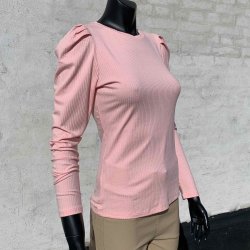 FREEQUENT Elfie Bluse med pufrmer - Lyserd