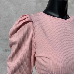 FREEQUENT Elfie Bluse med pufrmer - Lyserd