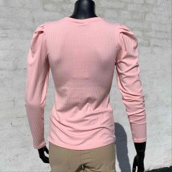 FREEQUENT Elfie Bluse med pufrmer - Lyserd