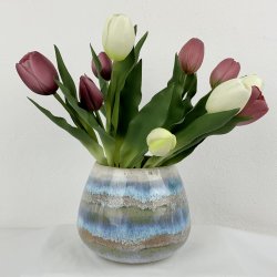 Unik h�nddrejet keramikvase i stent�jsler