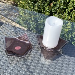 Sm� stager til bloklys eller fyrfad (s�t med 2 stk)