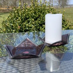 Sm� stager til bloklys eller fyrfad (s�t med 2 stk)