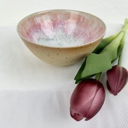 Keramiksk�l til morgenmad og snacks - Lyser�d-koral-lysgr�n